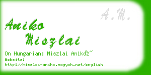 aniko miszlai business card